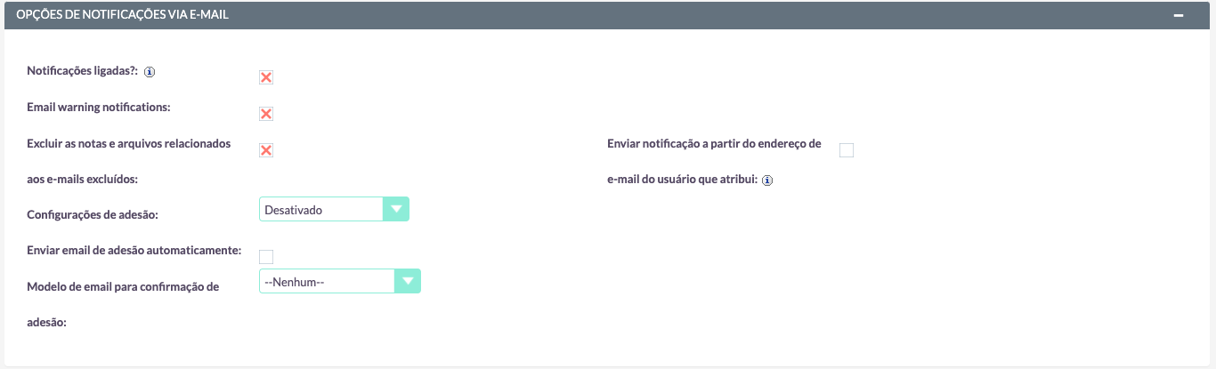 Configuração E-mail